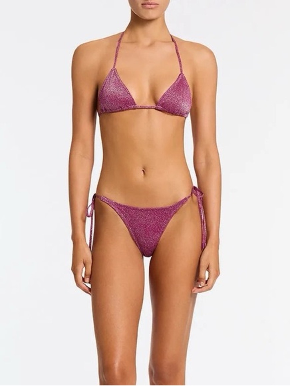 triangl swimwear Shimmering Magenta Tie-Side Triangle Bikini - Picture 3 of 4
